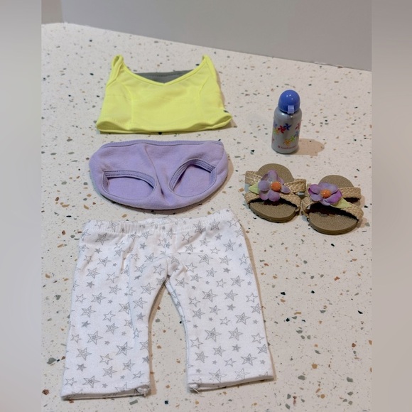 American Girl Doll 18” Workout or Summer Outfit with Sandals and Sports Bottle - Picture 2 of 12